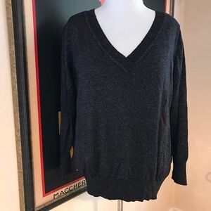 Lane Bryant:Metallic Rainbow V Neck Sweater 22/24